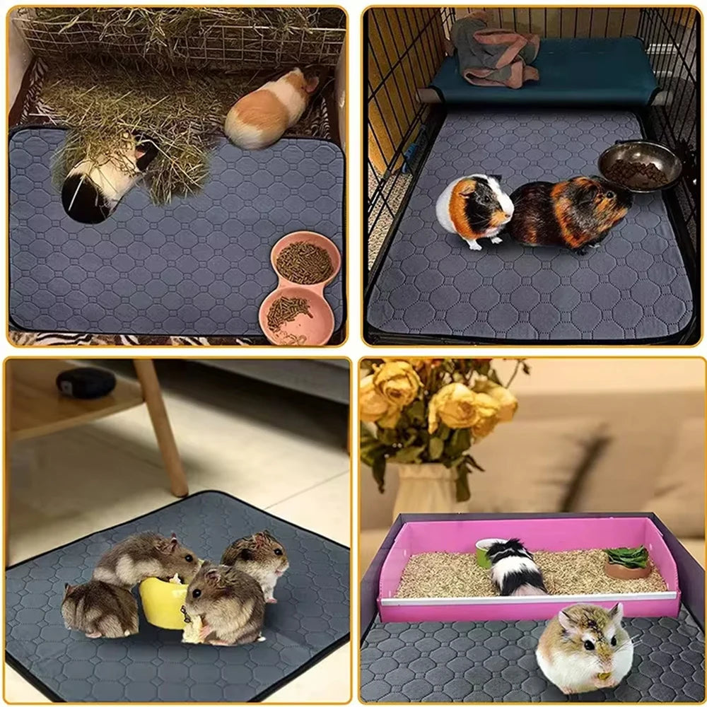 Washable Guinea Pig Cage Lining Pad Reusable Non Slip Urinary Pad for Pets