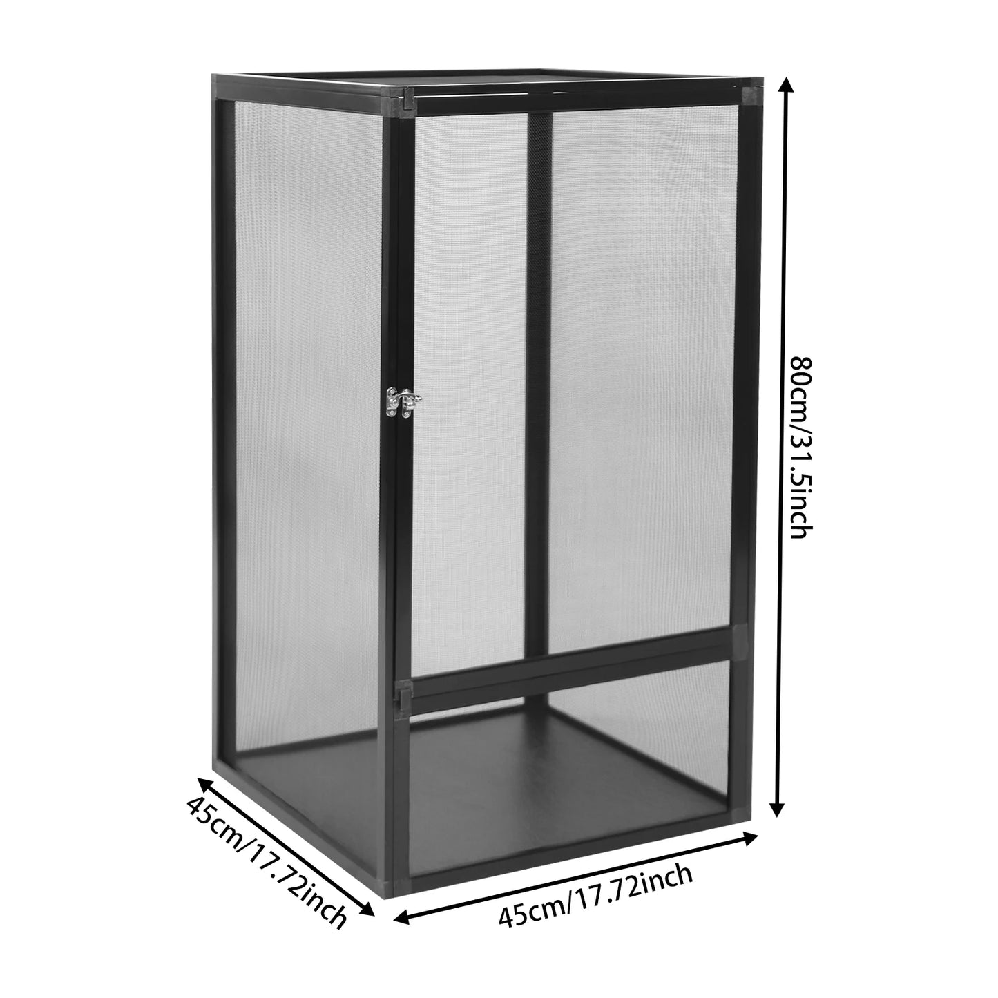 Micro Habitat Terrarium Enclosure Rectangular Reptile Feeding Box Black 20kg