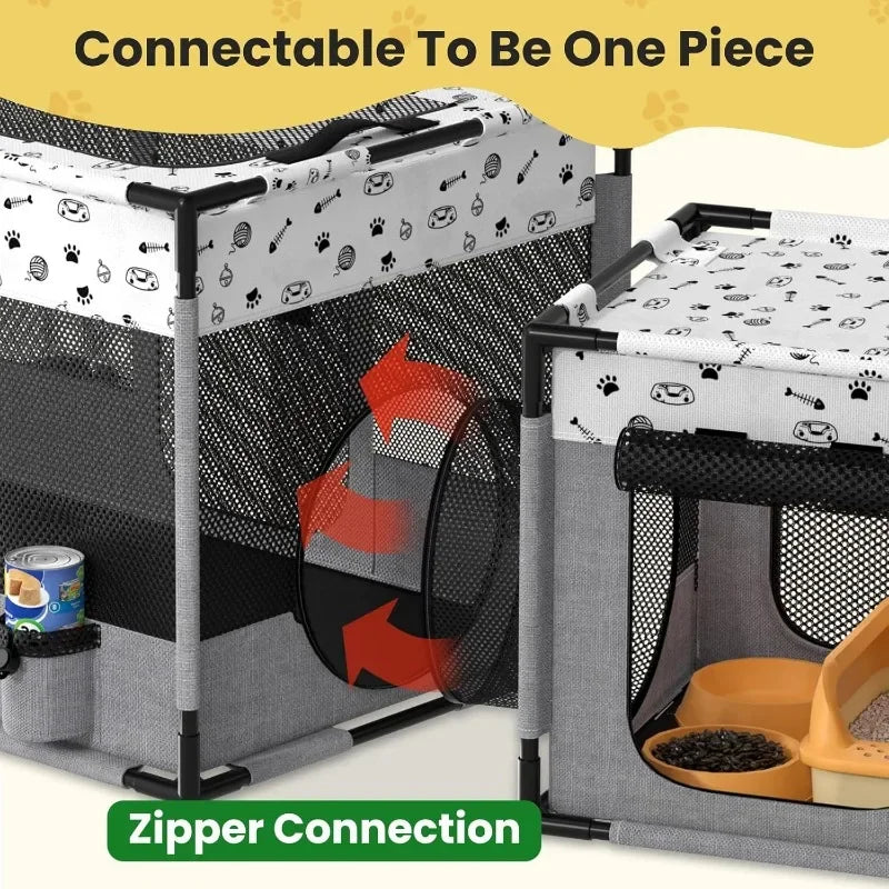 Portable Foldable Cat and Dog Playpen with PVC Reinforcement for Indoor Use