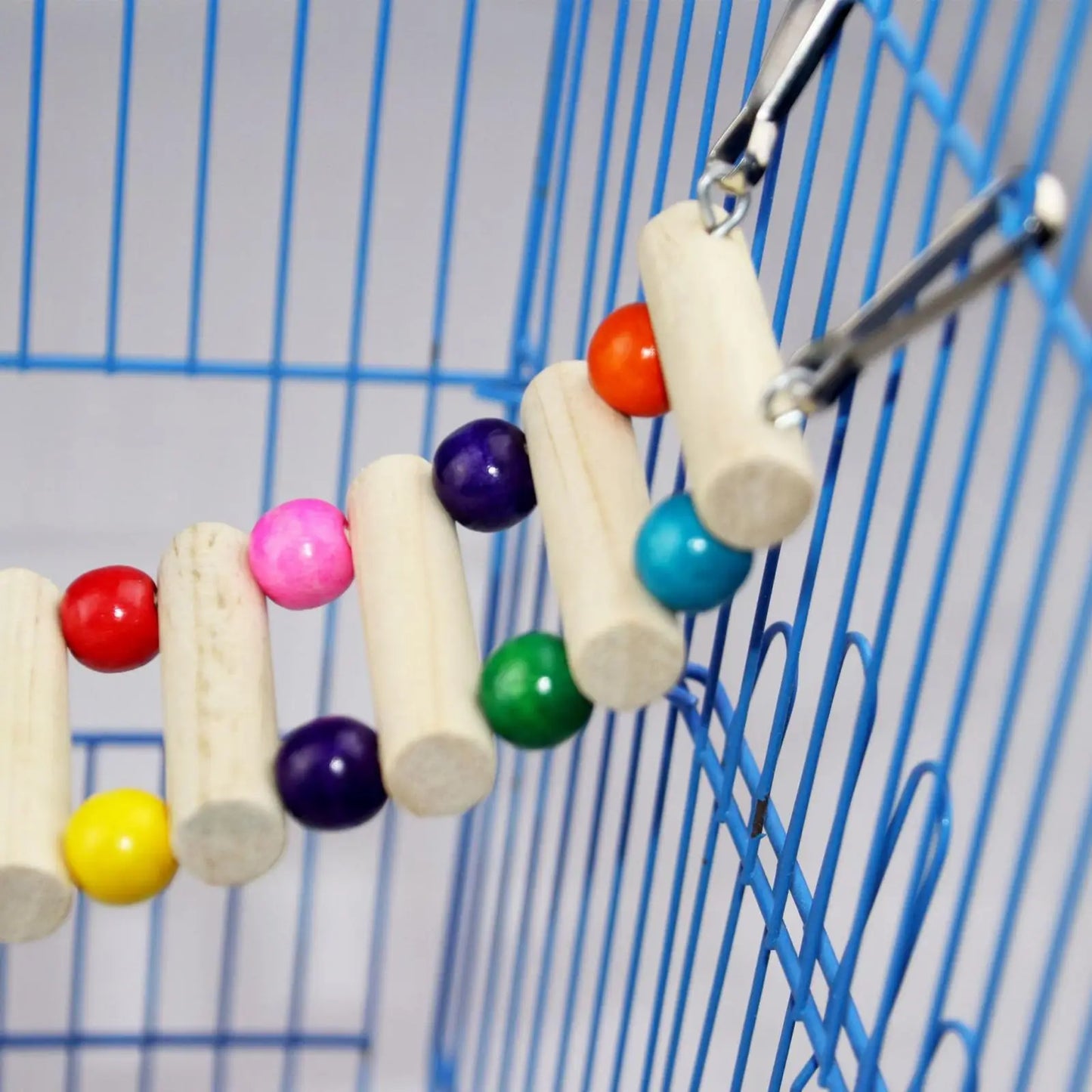 Wooden Bird Ladder Perch Stand Toy for Finches Budgies and Canaries