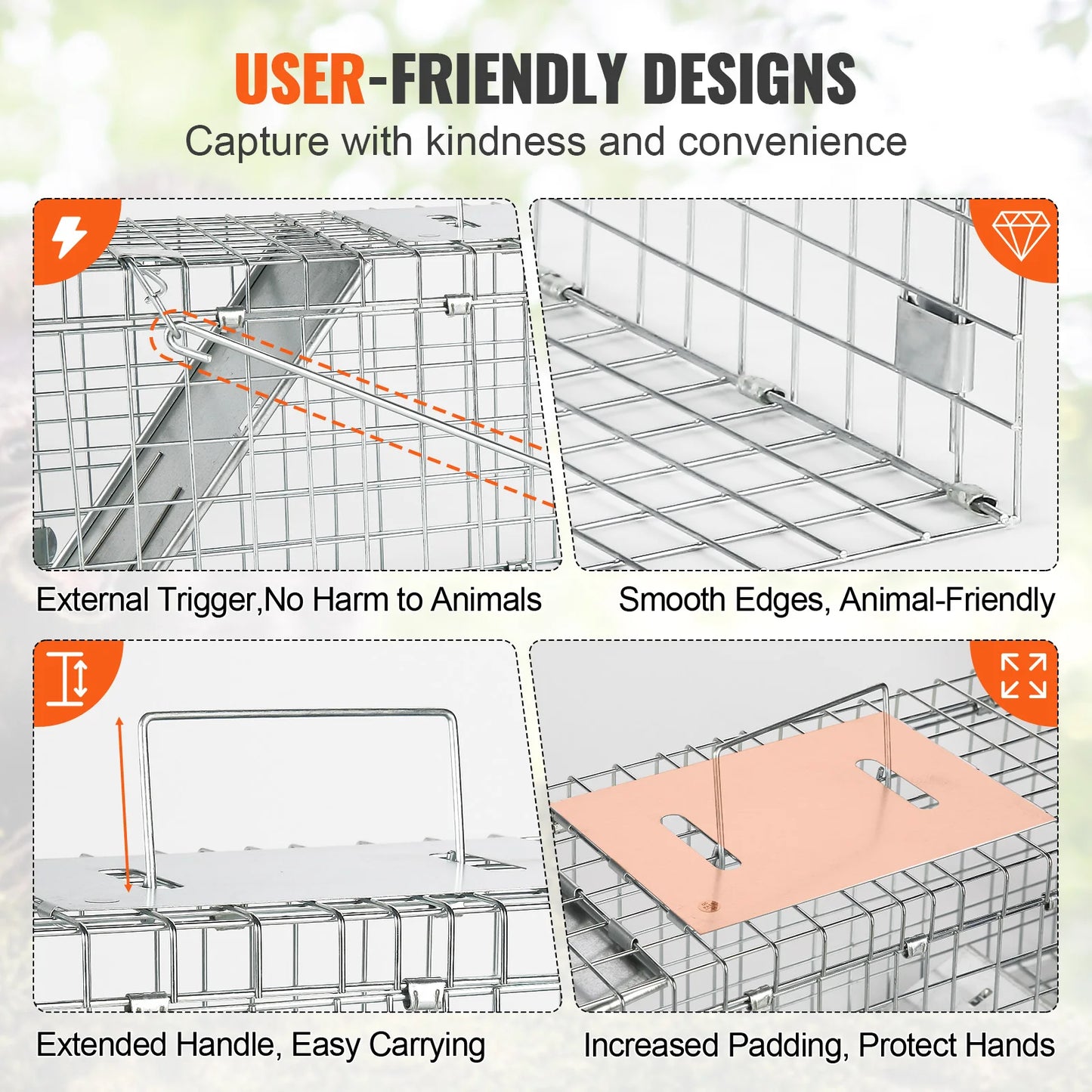 SucceBuy Live Animal Cage Trap for Stray Cats Rabbits and Rodents