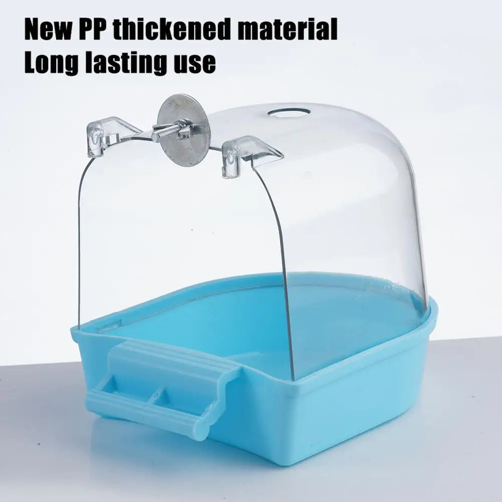 Hanging Bird Bath Cube Parrots Bathtub Bath Shower Box Cage Accessory For Little Bird Canary Budgerigar Cockatiel Lovebird