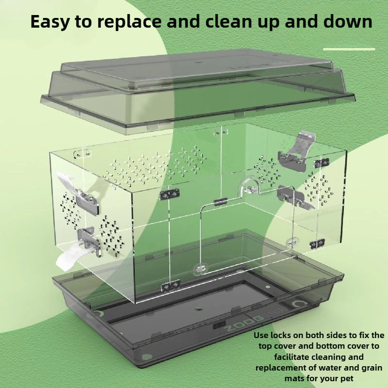 Acrylic Lizard Kennel Transparent Poison Spider Turtle Tank Reptile Breeding Cage Snakes Terrarium Lizard Growbox Pet Products