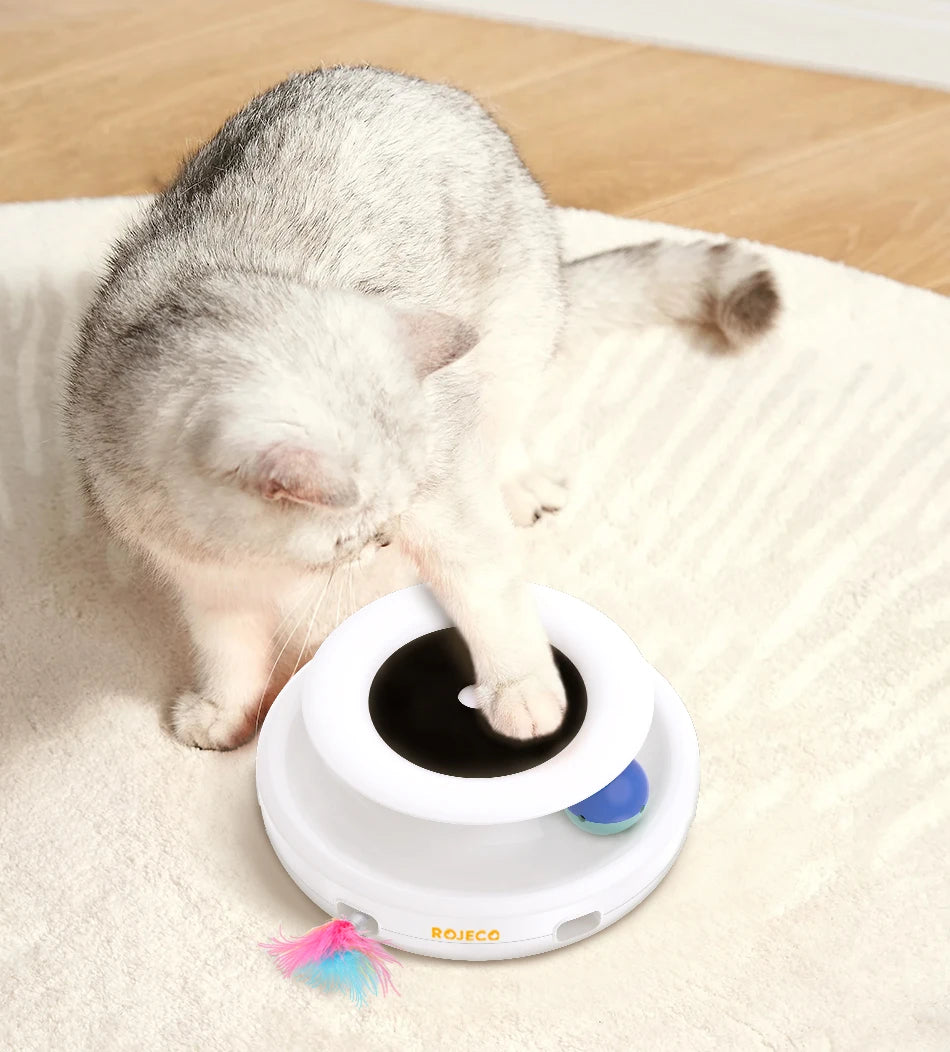 Rojeco 2 In 1 Smart Feather Ball Toy For Cats Dogs Set