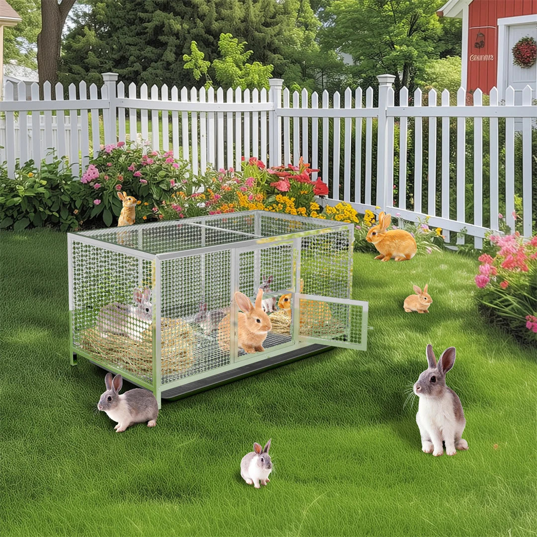 Heavy Duty Stainless Steel Chicken Coop and Dog Cage with Waterproof Cover