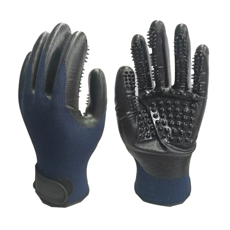 Pet Bath Gloves for Grooming Massage and Hair Removal Non-Slip Rubber Design