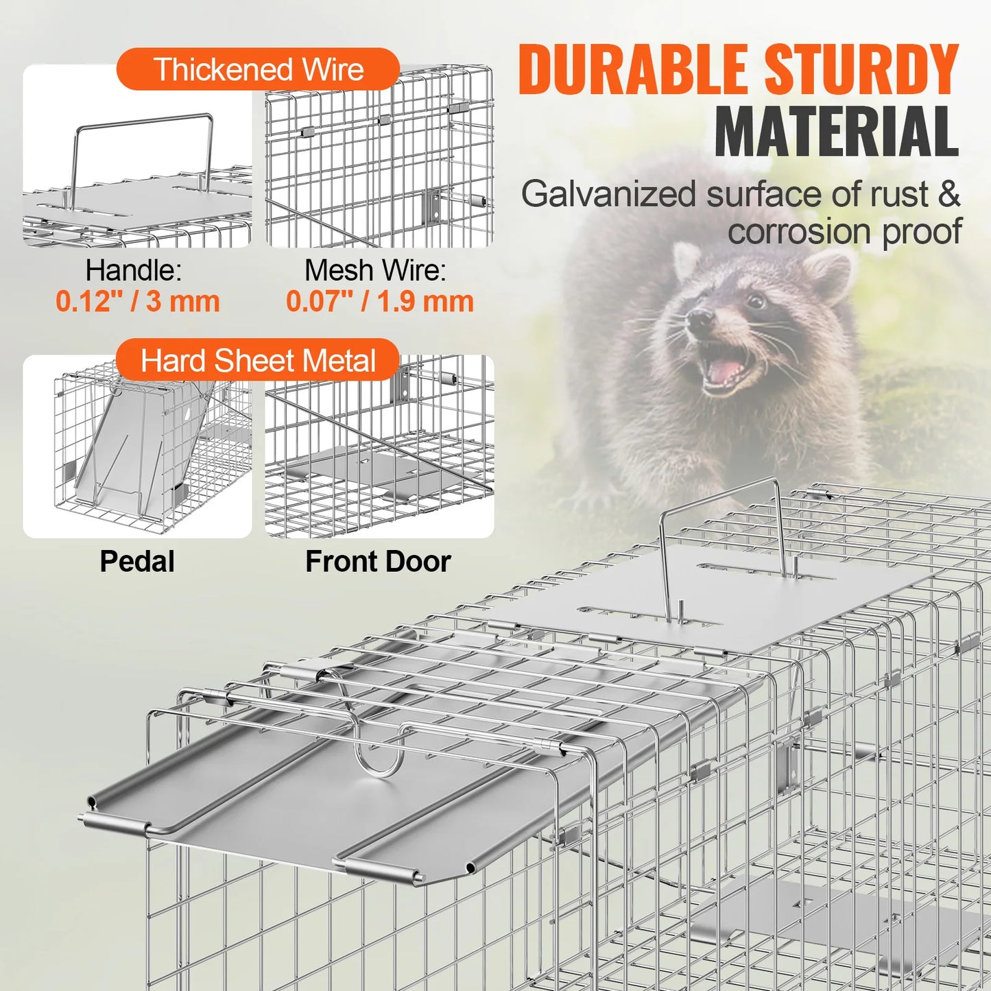 SucceBuy Live Animal Cage Trap for Stray Cats Rabbits and Rodents
