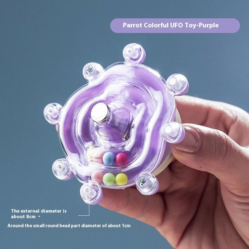 Parrot Biting Toy Spin Fun Educational Flying Disc Wheel Self-Entertainment and Distraction Toy