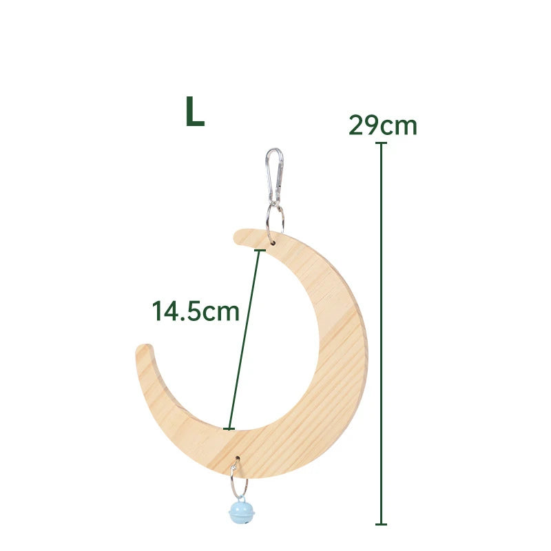 Bird Mirror Wooden Interactive Play Toy for Small Parrots and Budgies
