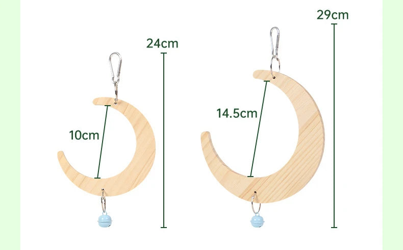 Bird Mirror Wooden Interactive Play Toy With Perch For Small Parrots And Budgies