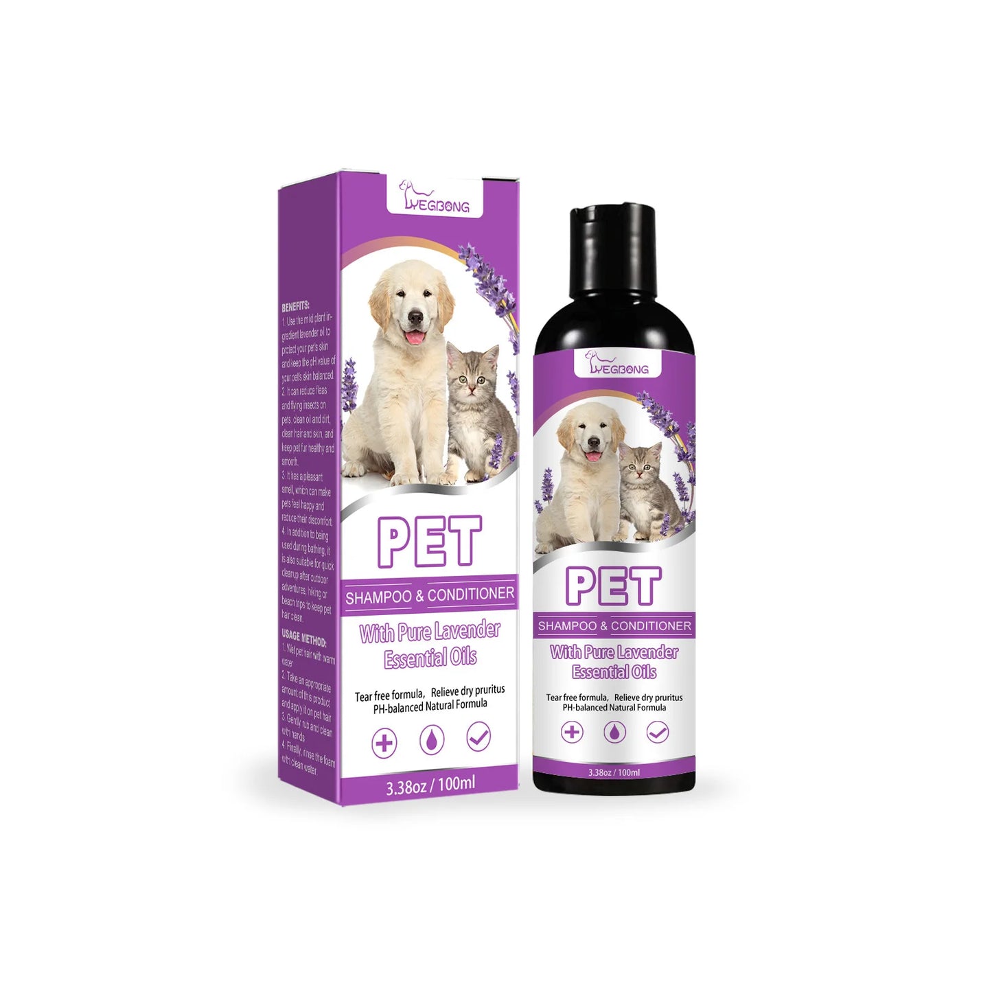 Pet Shampoo for Dogs Flea Killer Softening Itch Relief pH Balanced Moisturizing