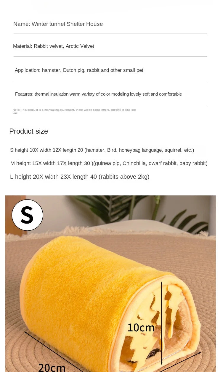 Tunnel Dutch Pig Hamster Hiding House Hamster Nest Rabbit Summer Cooling Channel Pet Tunnel Toy Mouse Nest Small House