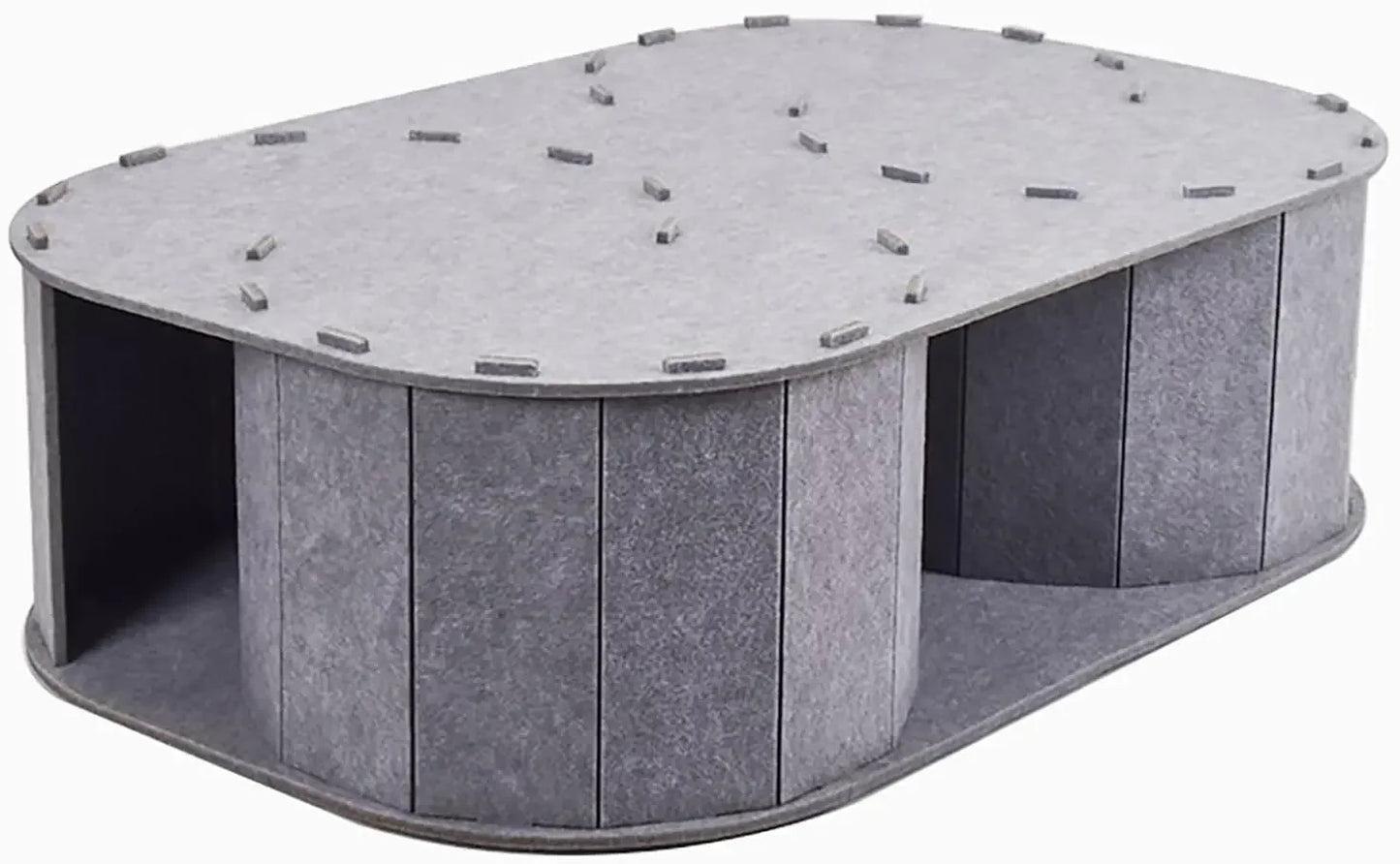 Cat Tunnel Bed for Indoor Cats - Peekaboo Cat Cave with S-Shaped Maze, Multi-Exit Felt Scratching Tunnel & Cozy Hideaway,