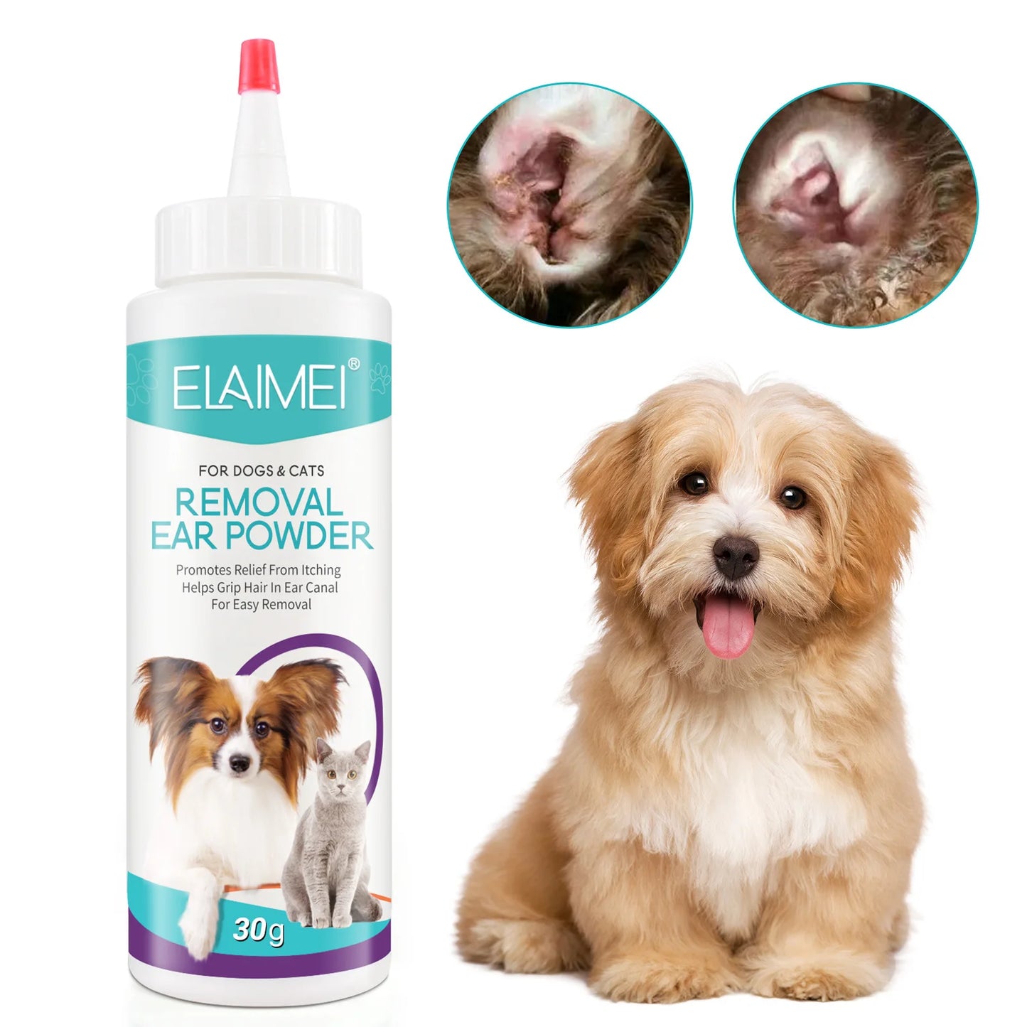 Pet Ear Powder For Dogs Ear Hair Removal And Cleaning 30g