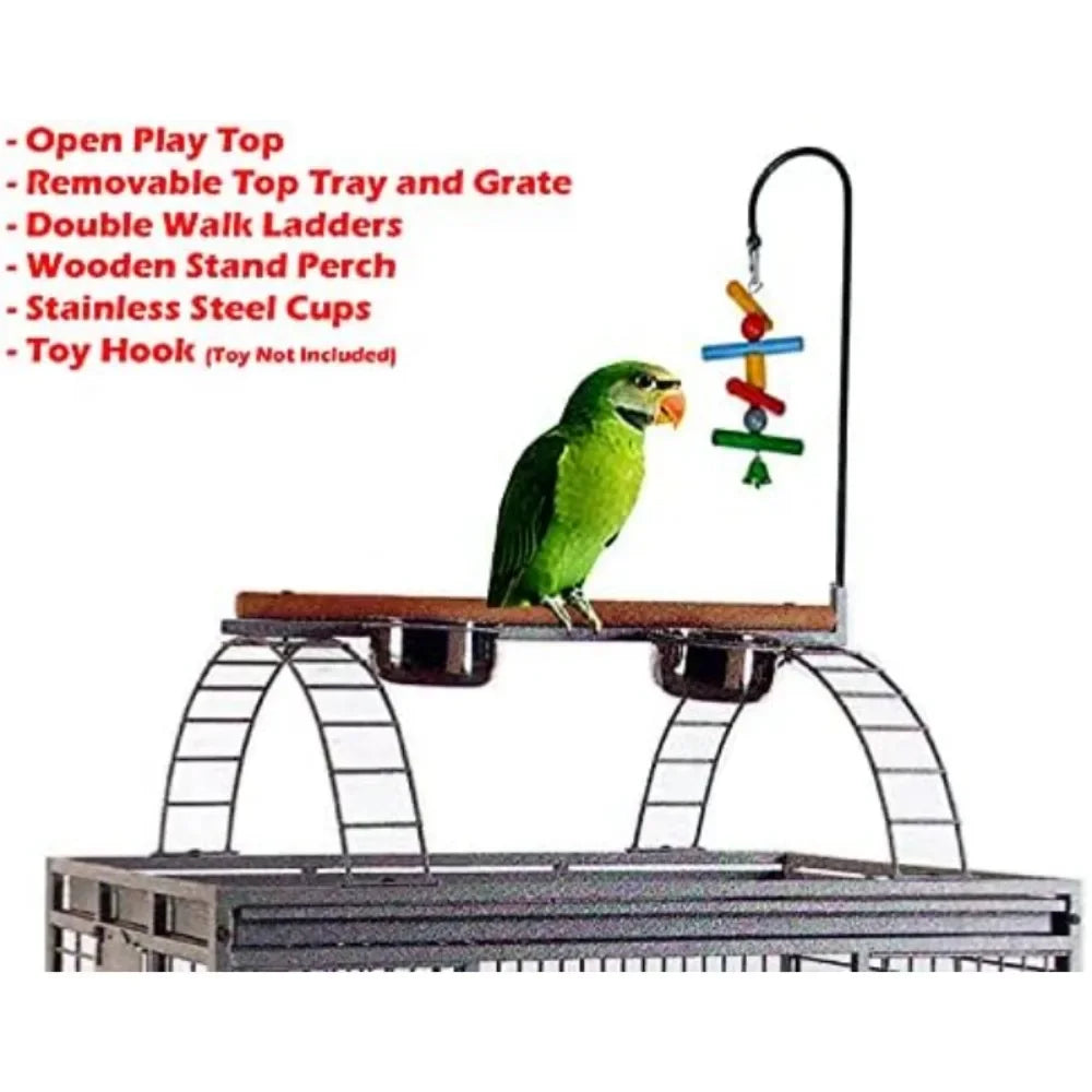 Castle PlayTop Parrot Bird Cage on Wheels, Large Size for Macaws, Cockatoos