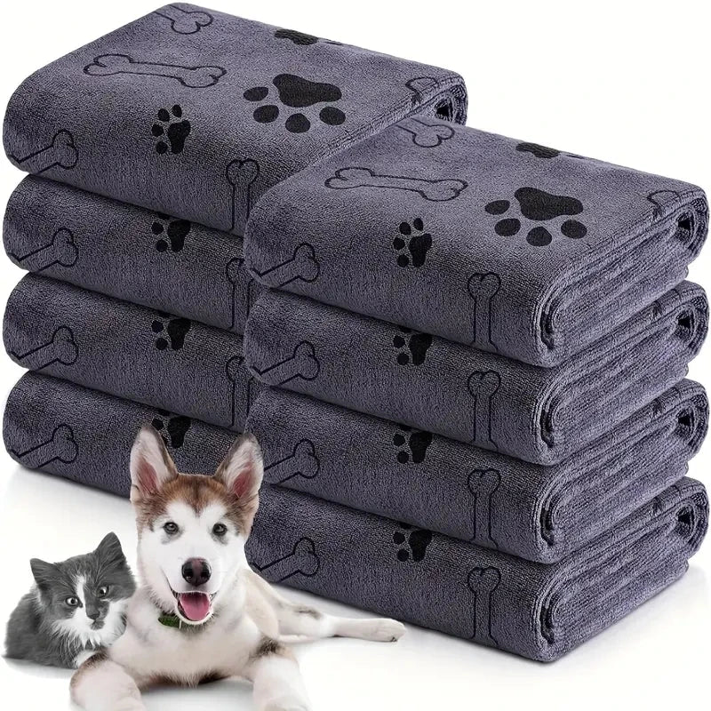 2pcs Soft Microfiber Dog Towels Quick Dry Absorbent Bath and Grooming Towels