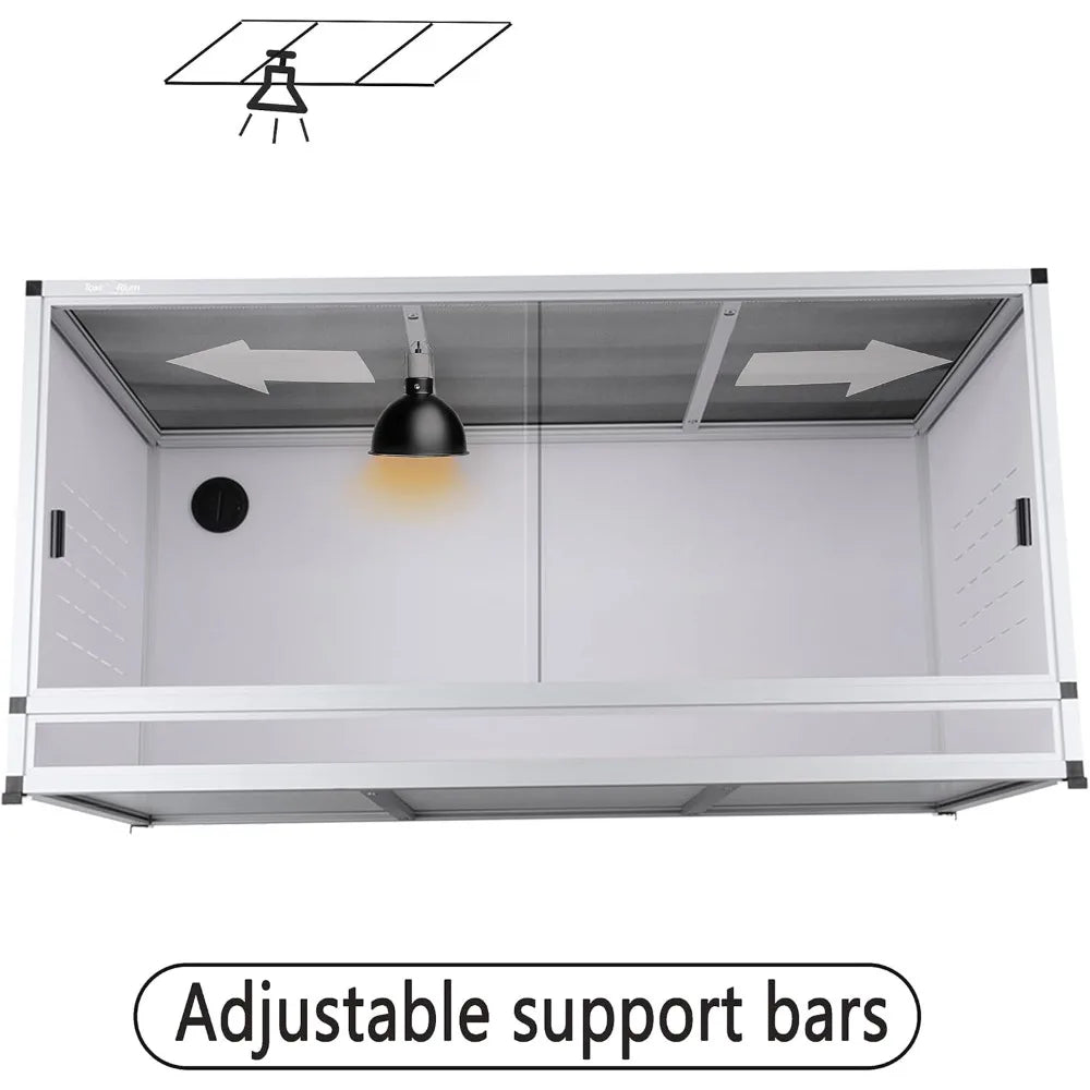 PVC Reptile Enclosure 76 Gallon Large Reptile Terrarium 44''x20''x20 Tank for Bearded Dragon Gecko Lizard Snake,Wide Breeding L