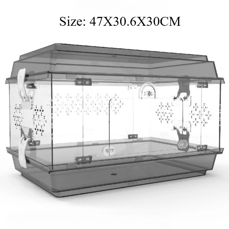 Acrylic Lizard Kennel Transparent Poison Spider Turtle Tank Reptile Breeding Cage Snakes Terrarium Lizard Growbox Pet Products