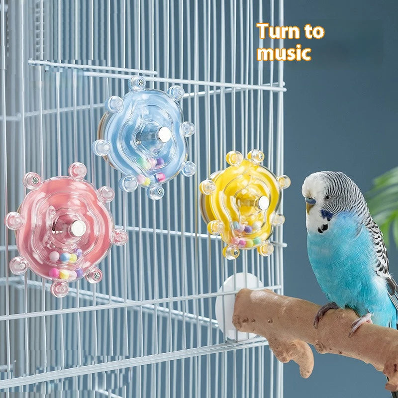 Parrot Biting Toy Spin Fun Educational Flying Disc Wheel Self-Entertainment and Distraction Toy