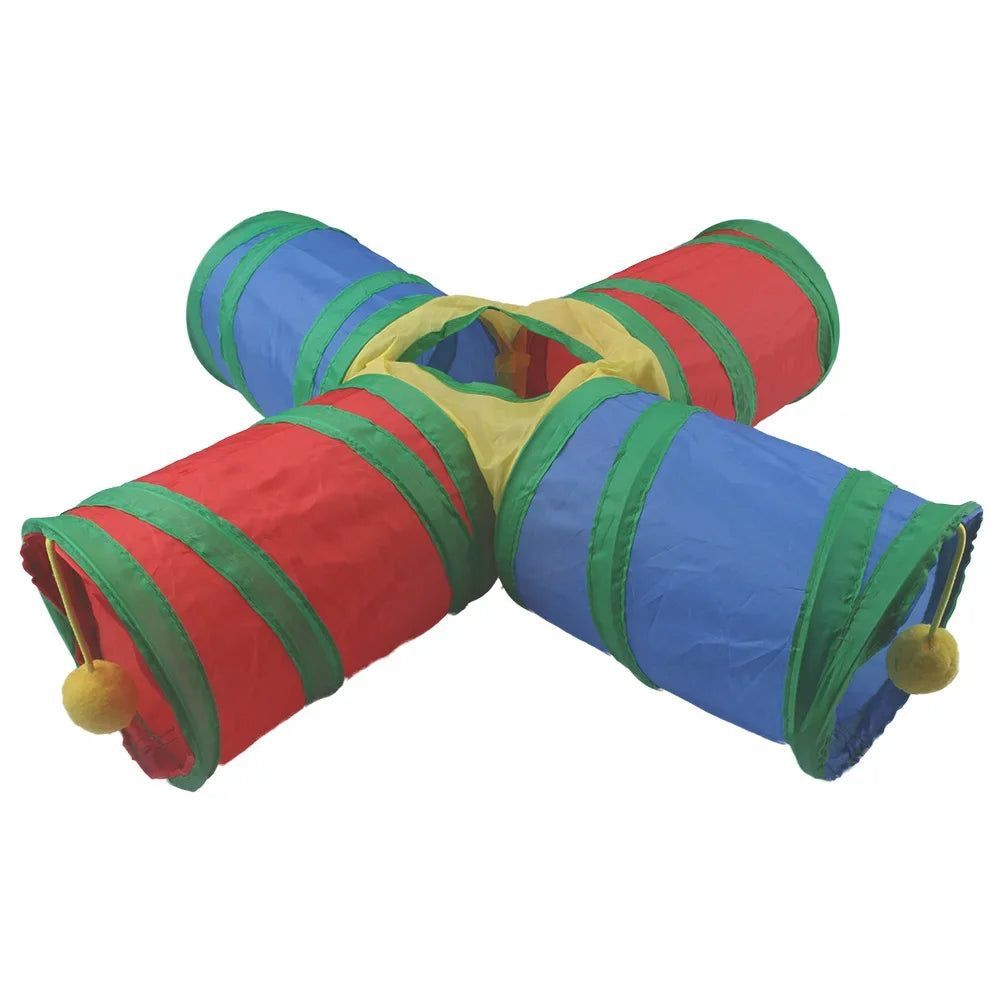 Guinea Pig Collapsible Tunnel Pet Toy for Small Animals and Cage Accessories