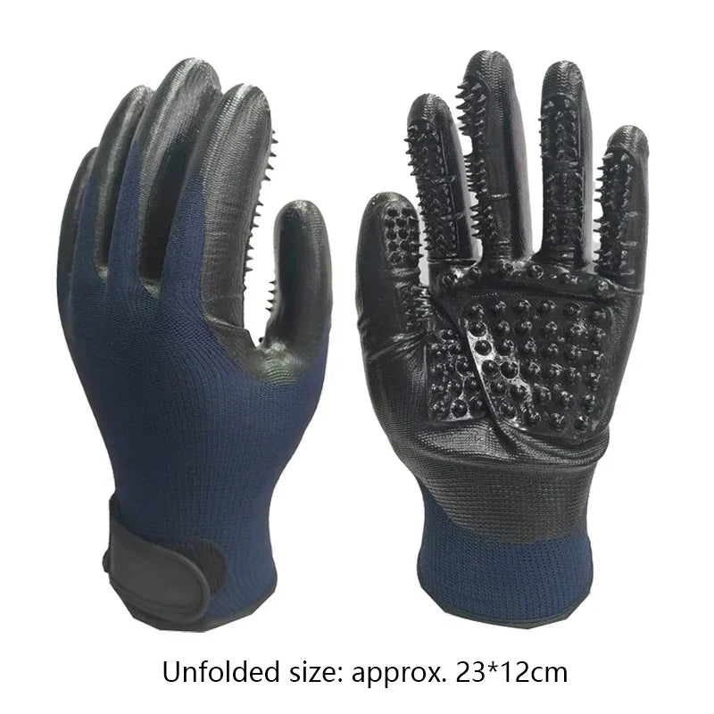 Pet Bath Gloves for Grooming Massage and Hair Removal Non-Slip Rubber Design