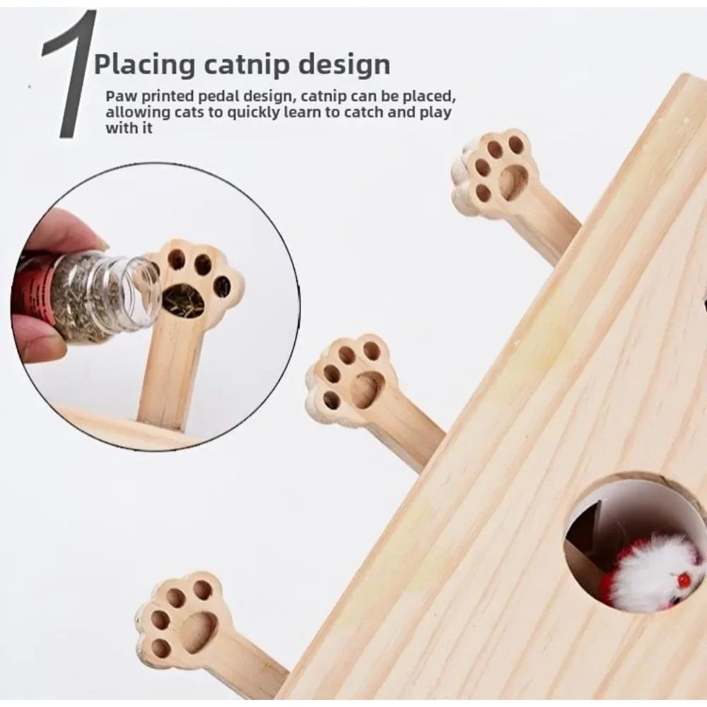 Cat Toys Fun Entertainment Stimulating Cat Puzzle Toy for Indoor Hide and Seek Whack a Mole Cats Toy