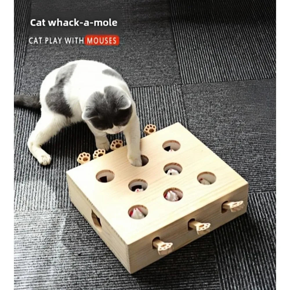 Cat Toys Fun Entertainment Stimulating Cat Puzzle Toy for Indoor Hide and Seek Whack a Mole Cats Toy