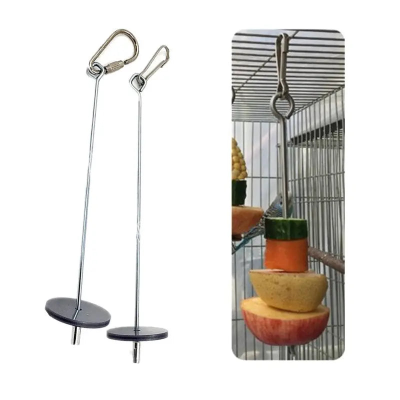 New Bird Toy Skewer Fruit Spear Hanging Holder Pet Parrot Parakeet Small Animal Stainless Steel Parrot Stainless Steel Toy Fork