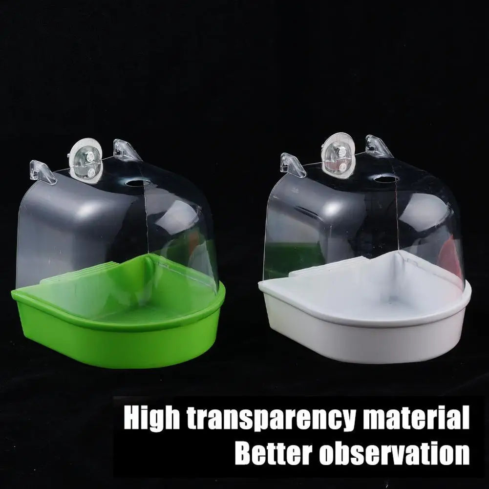 Hanging Bird Bath Cube Parrots Bathtub Bath Shower Box Cage Accessory For Little Bird Canary Budgerigar Cockatiel Lovebird