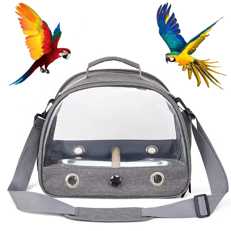 Portable Bird Travel Carrier With Stainless Steel Tray For Small Pets