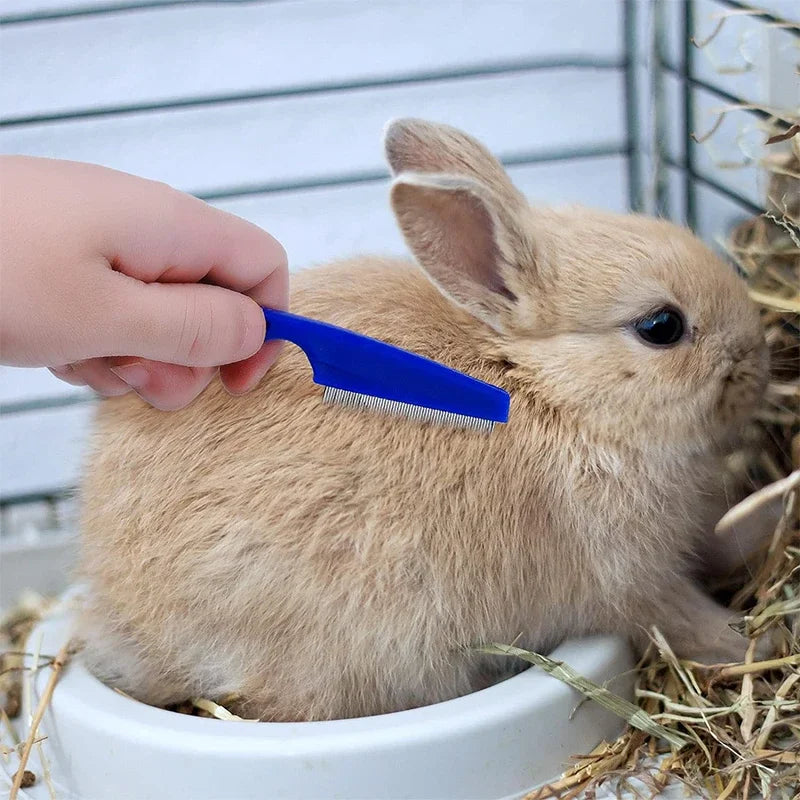 Rabbit Grooming Kit with Tear Stain Remover Combs and Nail Clipper for Bunnies