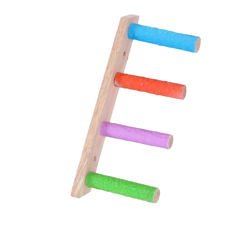Wooden Bird Climbing Ladder Toy for Parrots 4/6/8 Steps Interactive Fun