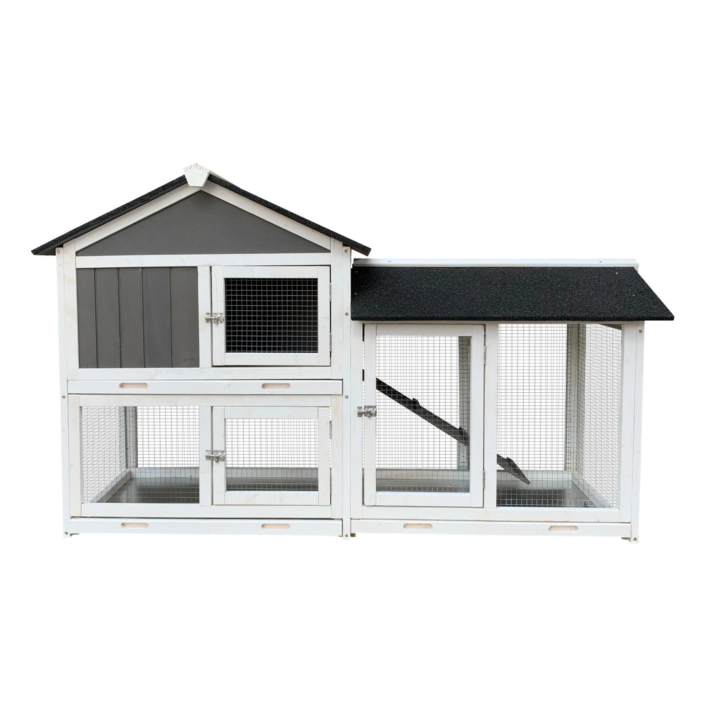 Wooden Pet House for Rabbits and Guinea Pigs Large Outdoor Hutch with Extension