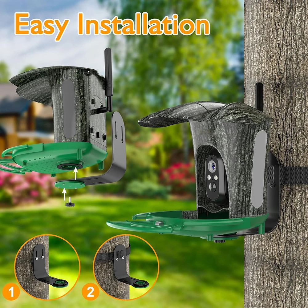 Smart Bird Feeder Camera Outdoor with 1080P HD AI Wildlife Identification