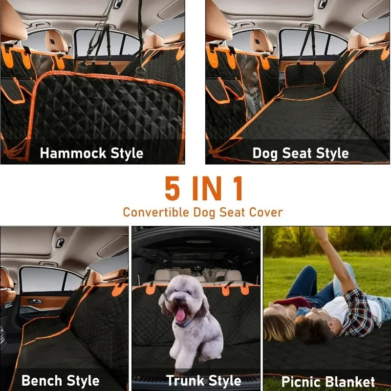 600D Heavy Dog Seat Cover, Durable Large Dog Car Seat Cover with 2 Seat Belts