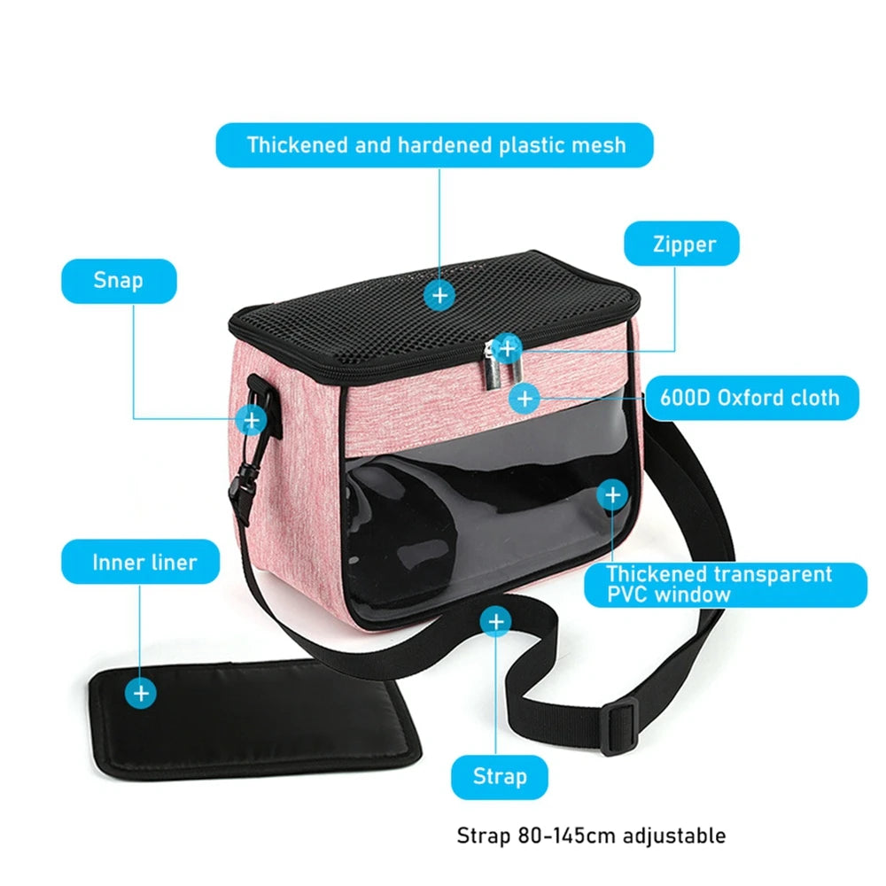 Small Animal Carrier Backpack for Small Pet Breathable Portable Outgoing Crossbody Travel Bag Windproof One Shoulder Bag
