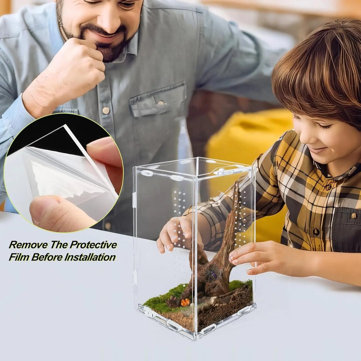 Acrylic Transparent Reptile Terrarium Habitat Breeding Box Reptiles Cage Nano Arboreal Tarantula Enclosure Bearded Dragon