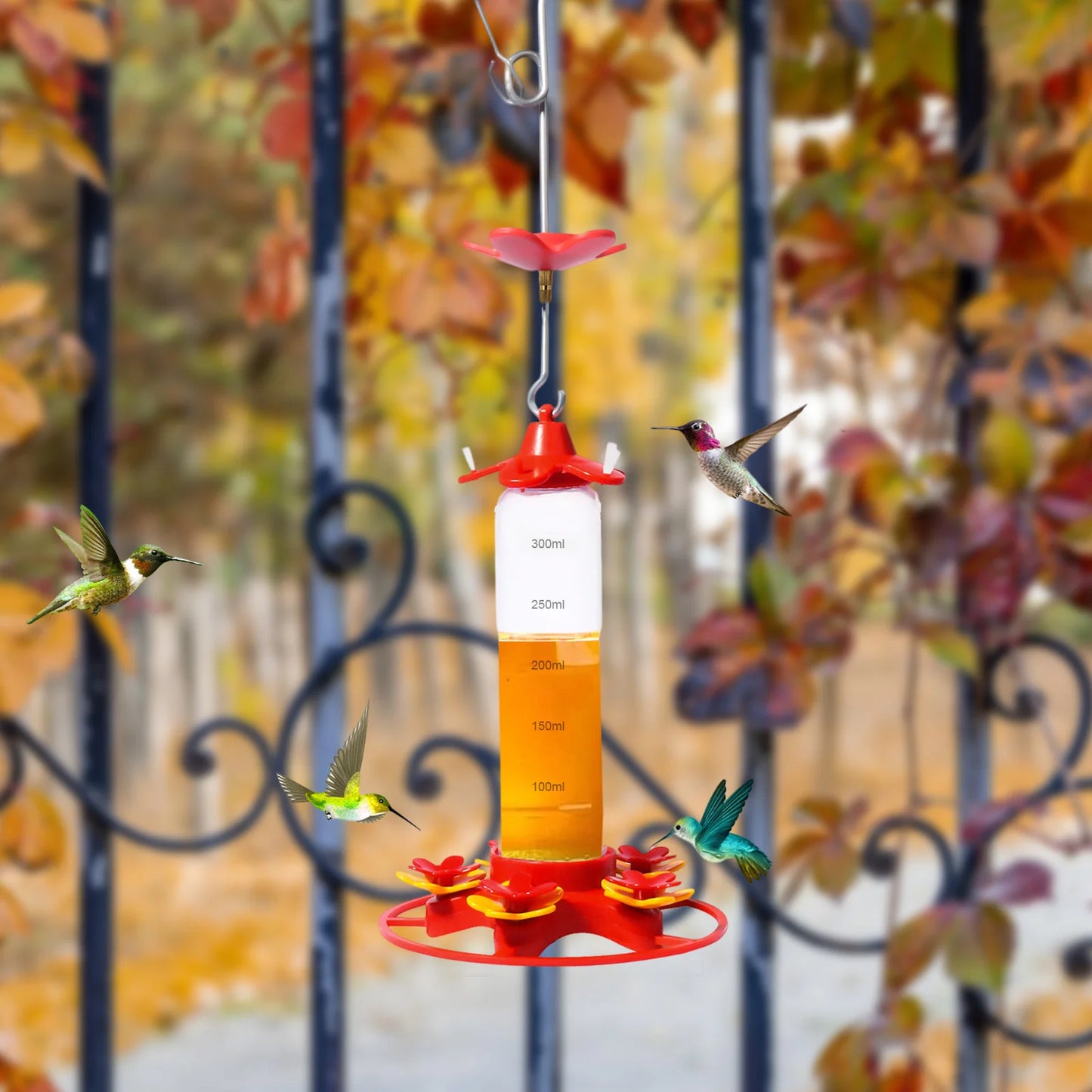 Hummingbird Water Feeders Hanging Garden Hummingbird Drinker Anti-ants Leakproof Easy To Clean Birds Feeding Supplies