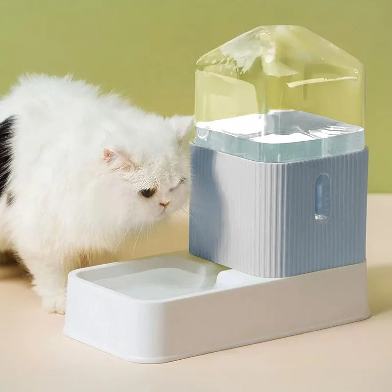 3.5L Large Capacity Automatic Dog Cat Feeder And Water Dispenser | All In One Gravity Pet Feeding Set With Removable Food Bowls