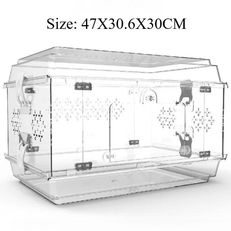 Acrylic Lizard Kennel Transparent Poison Spider Turtle Tank Reptile Breeding Cage Snakes Terrarium Lizard Growbox Pet Products