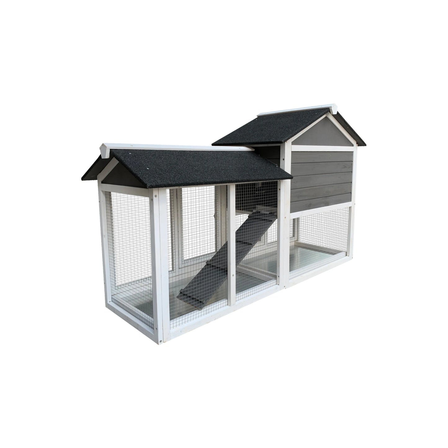 Wooden Pet House for Rabbits and Guinea Pigs Large Outdoor Hutch with Extension