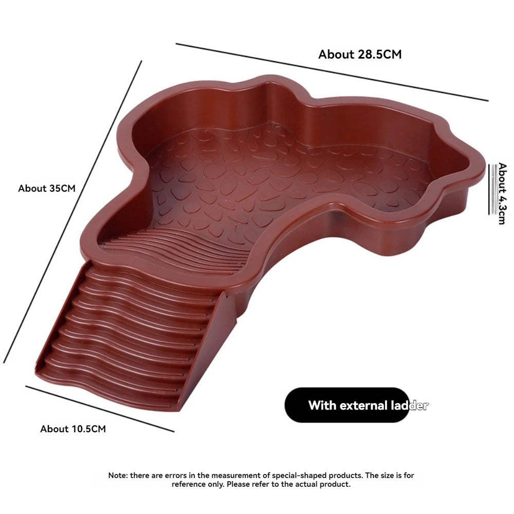 Reptile Bathing Pool Reptile Feeding Dish Water Bowl with Ramp Aquarium Ornament for Snake, Turtle, Bearded Dragon, Lizard Bath