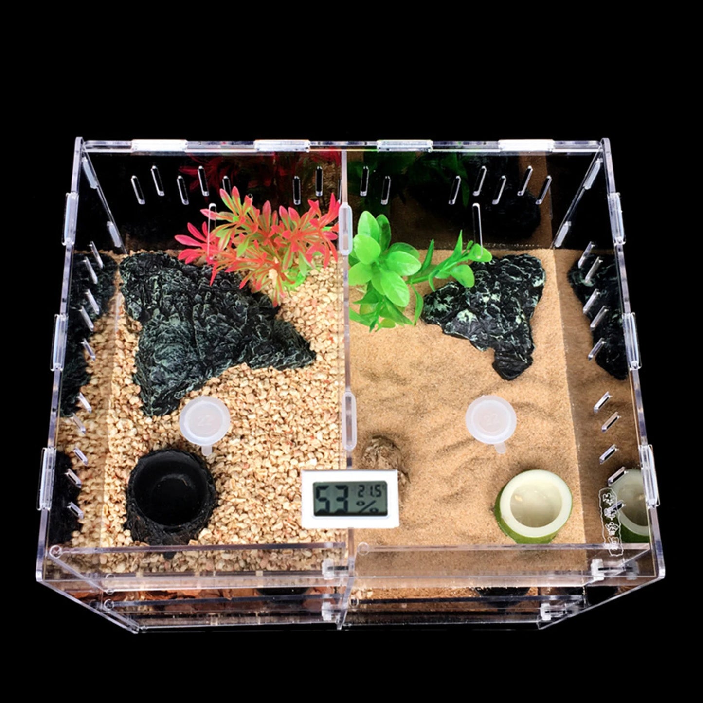 Acrylic Pet Breeding Box for Reptiles and Insects with 4 Grids