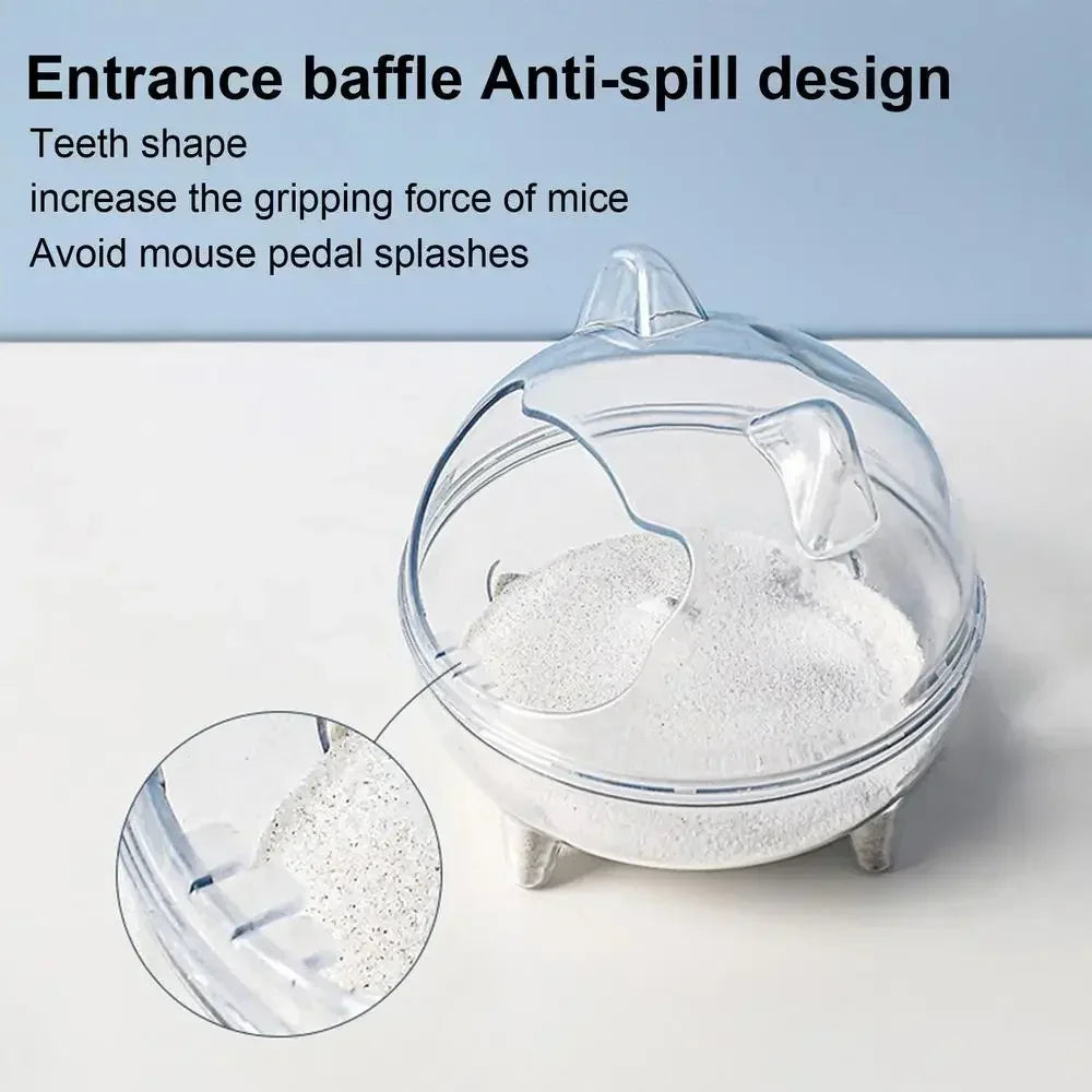 Hamster Toilet Chinchilla Bath House Golden Bear Bathroom Fully Transparent Field Of View Anti-spill for Gerbil Other Small Hams
