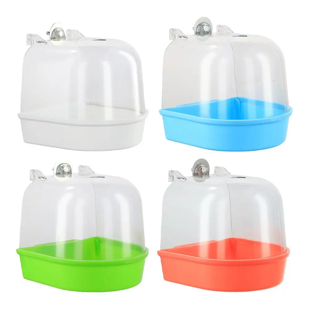 Hanging Bird Bath Cube Parrots Bathtub Bath Shower Box Cage Accessory For Little Bird Canary Budgerigar Cockatiel Lovebird