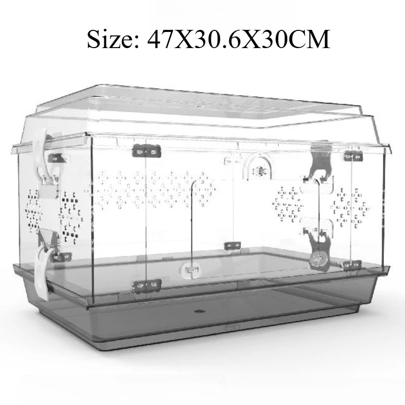 Acrylic Lizard Kennel Transparent Poison Spider Turtle Tank Reptile Breeding Cage Snakes Terrarium Lizard Growbox Pet Products