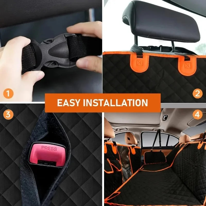 600D Heavy Dog Seat Cover, Durable Large Dog Car Seat Cover with 2 Seat Belts