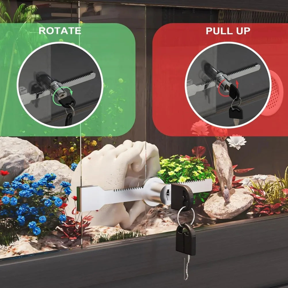 Reptile Terrarium with Stand, 30 Gallon Reptile Tank with Adjustable Storage Cabinet, Wheels & Metal Mesh Roof Door, Reptile