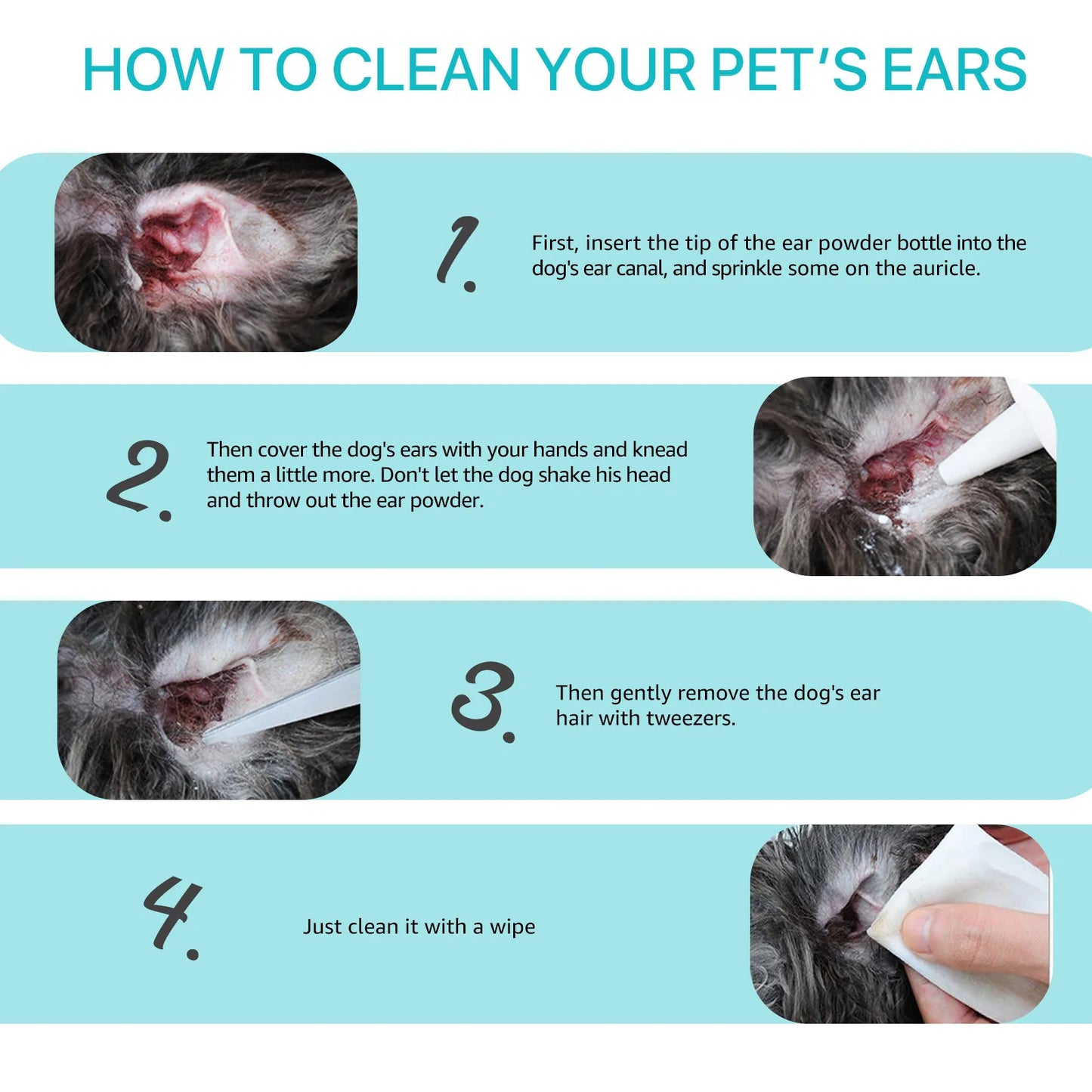Pet Ear Powder For Dogs Ear Hair Removal And Cleaning 30g