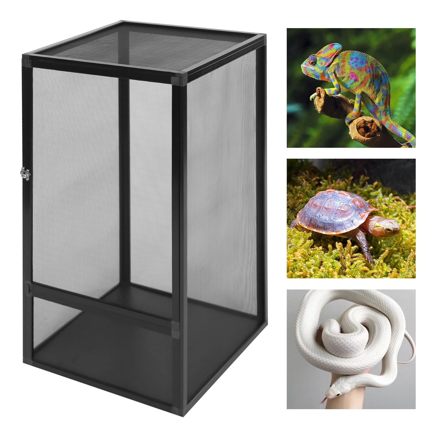 Micro Habitat Terrarium Enclosure Rectangular Reptile Feeding Box Black 20kg